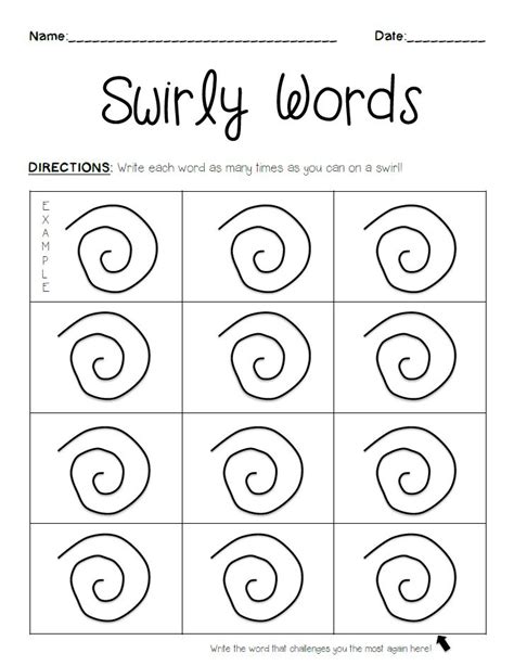 Swirly Words Template